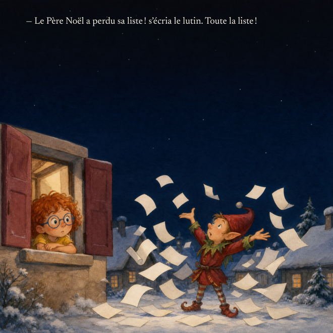 La liste du Père Noël s'envole par la fenêtre